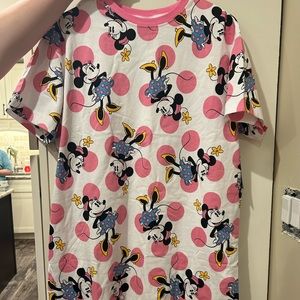 Womens minnie mouse tee shirt dress NWT Disney Store